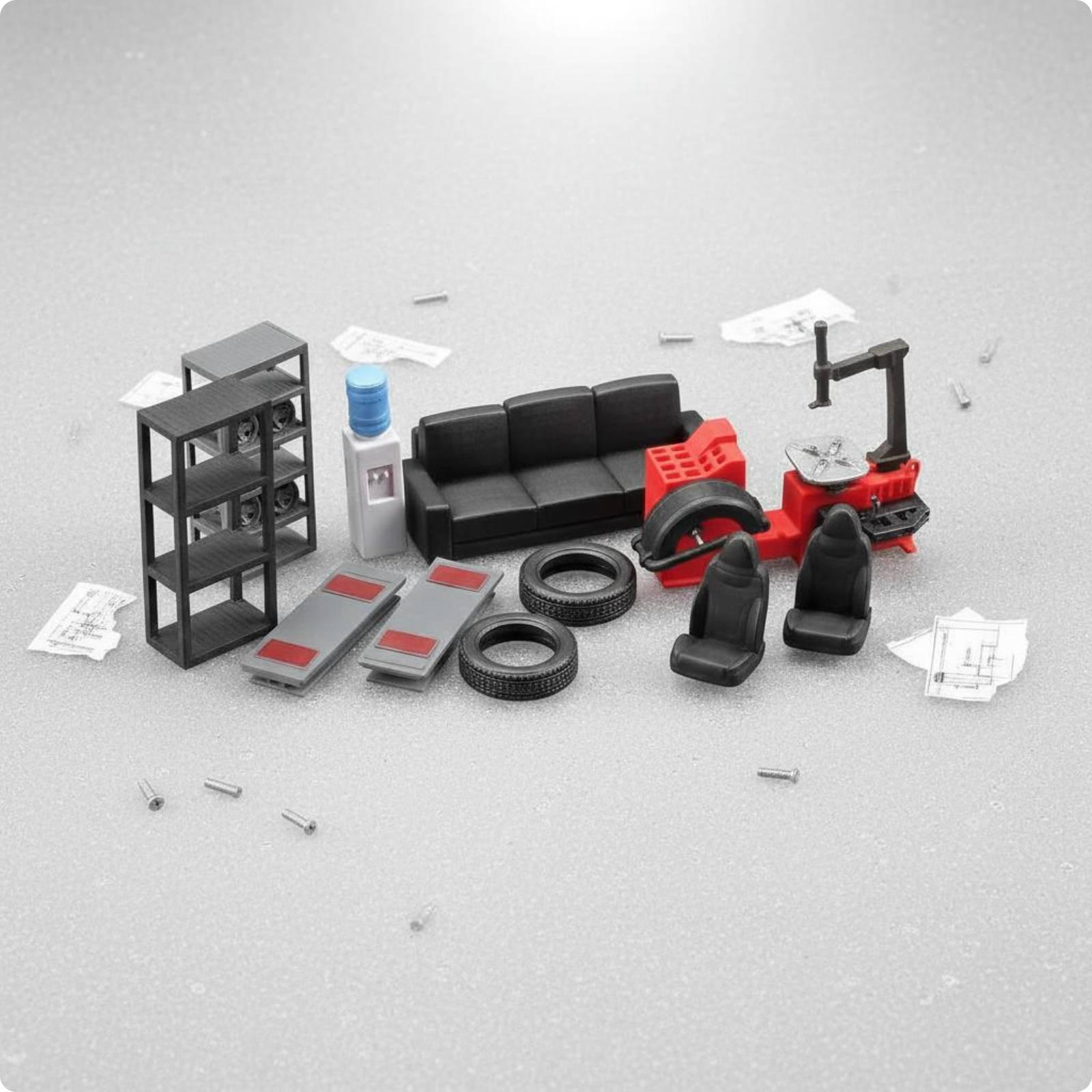 Workshop Tools Photos - مجموعة أدوات إصلاح المركبات المصغرة بمقياس